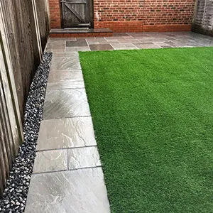 grey patio with stones
