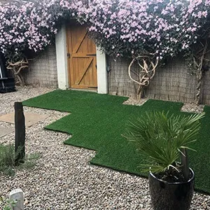 gravel and grass
